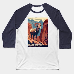 Grand Canyon National Park Vintage Travel Poster Baseball T-Shirt